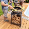 BRASERO AVEC PLAQUE ET GRILLE AMOVILE EN ACIER BARBECUE PLANCHA EXTERIEUR Ø 75 cm