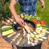 BRASERO AVEC PLAQUE ET GRILLE AMOVILE EN ACIER BARBECUE PLANCHA EXTERIEUR Ø 75 cm