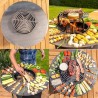 BRASERO AVEC PLAQUE ET GRILLE AMOVILE EN ACIER BARBECUE PLANCHA EXTERIEUR Ø 75 cm
