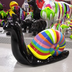 ESCARGOT EN RESINE MULTICOLOR 105X41X63