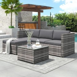 SALON DE JARDIN EXTERIEUR EN ROTIN